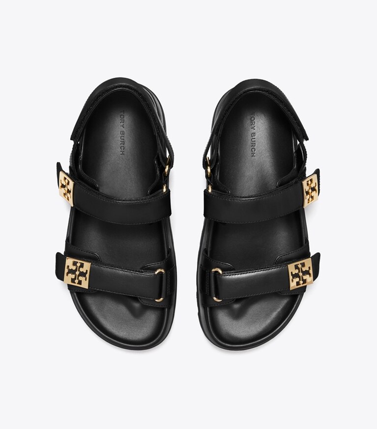 Tory Burch diseñador sandalias Sandalia deportiva Mellow en PERFECT BLACK / GOLD vista superior
