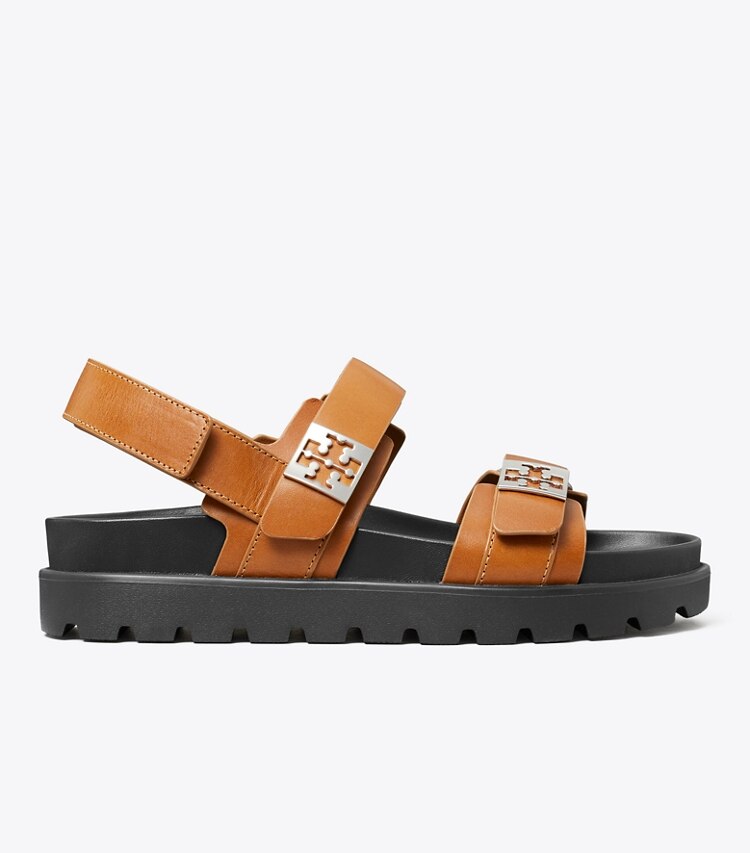 Tory Burch diseñador sandalias Sandalia deportiva Mellow en CUOIO / PERFECT BLACK / SILVER lateral