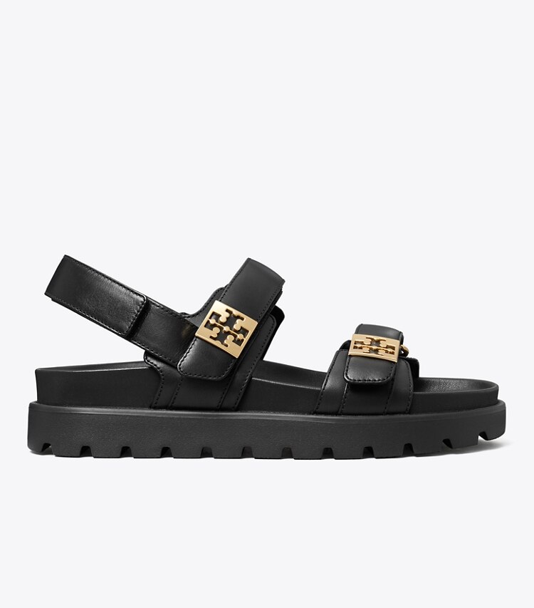 Tory Burch diseñador sandalias Sandalia deportiva Mellow en PERFECT BLACK / GOLD lateral