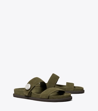 Tory Burch diseñador sandalias Sandalia deportiva Romy en DARK OLIVE ángulo