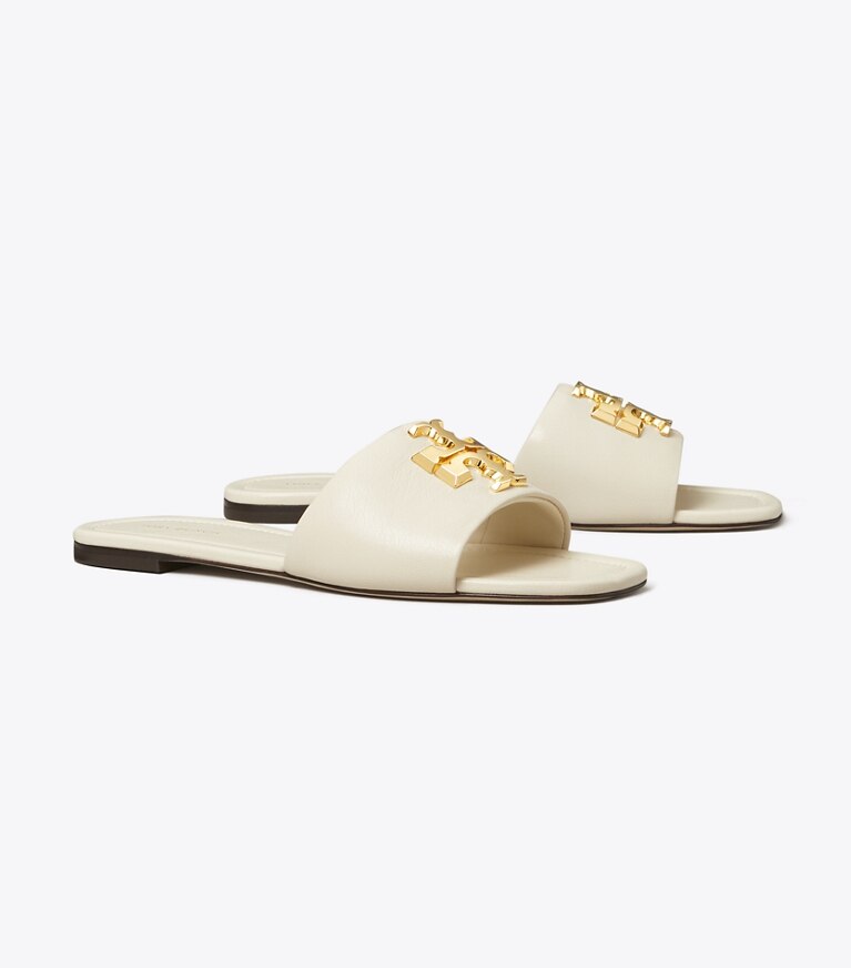 Tory Burch diseñador sandalias Sandalia Eleanor en LIGHT CREAM / GOLD ángulo