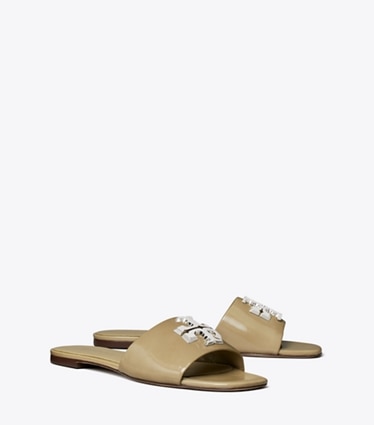 Tory Burch diseñador sandalias Sandalia Eleanor en PALO SANTO / SILVER ángulo