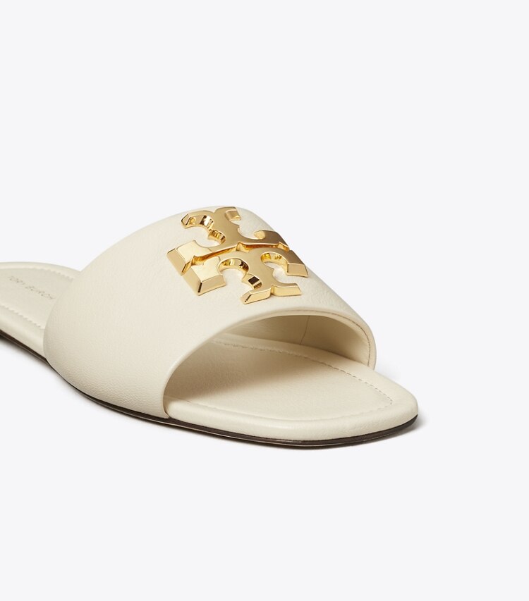 Tory Burch diseñador sandalias Sandalia Eleanor en LIGHT CREAM / GOLD detalle