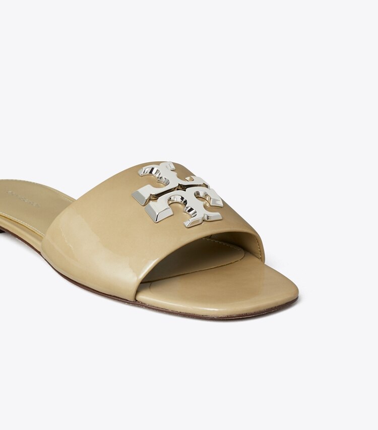 Tory Burch diseñador sandalias Sandalia Eleanor en PALO SANTO / SILVER detalle