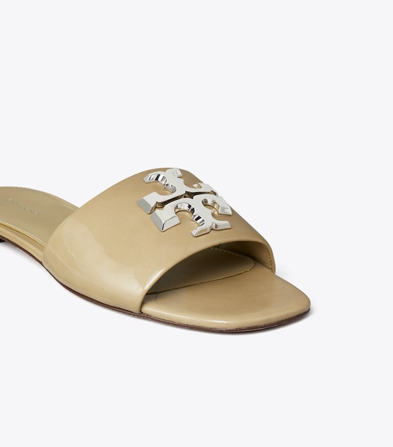 Tory Burch diseñador sandalias Sandalia Eleanor en PALO SANTO / SILVER detalle