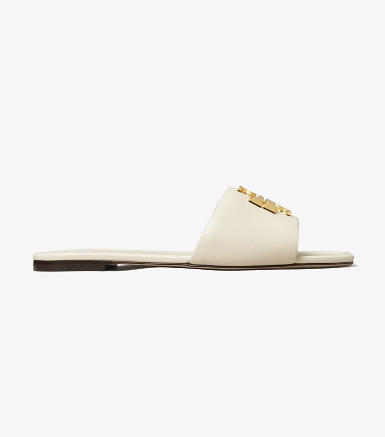 Tory Burch diseñador sandalias Sandalia Eleanor en LIGHT CREAM / GOLD lateral