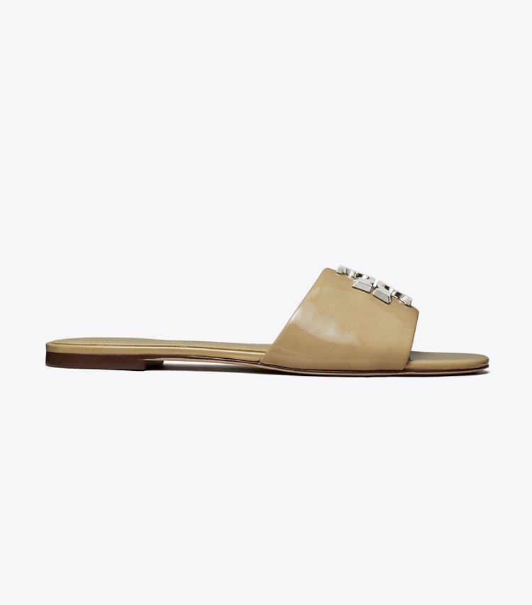 Tory Burch diseñador sandalias Sandalia Eleanor en PALO SANTO / SILVER lateral