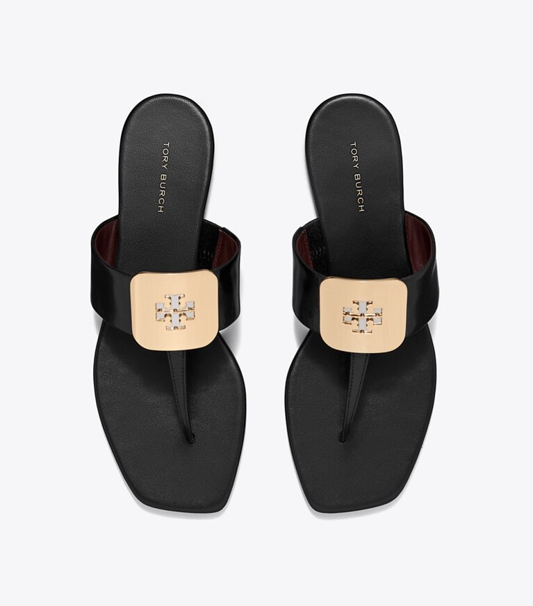 Tory Burch diseñador sandalias Sandalia Georgia en PERFECT BLACK vista superior