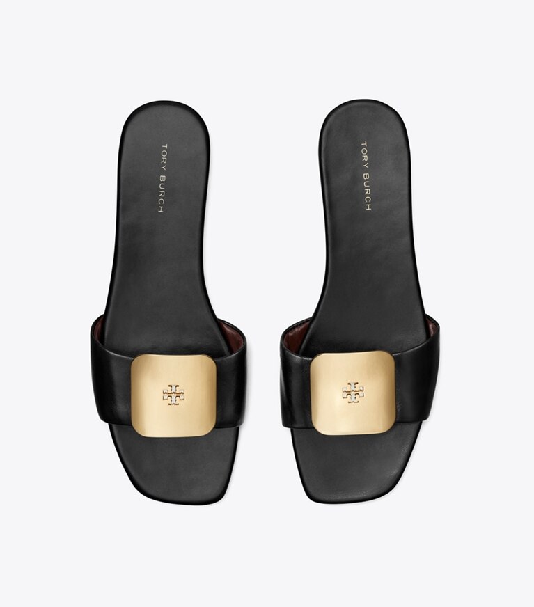 Tory Burch diseñador sandalias Sandalia Georgia en PERFECT BLACK vista superior