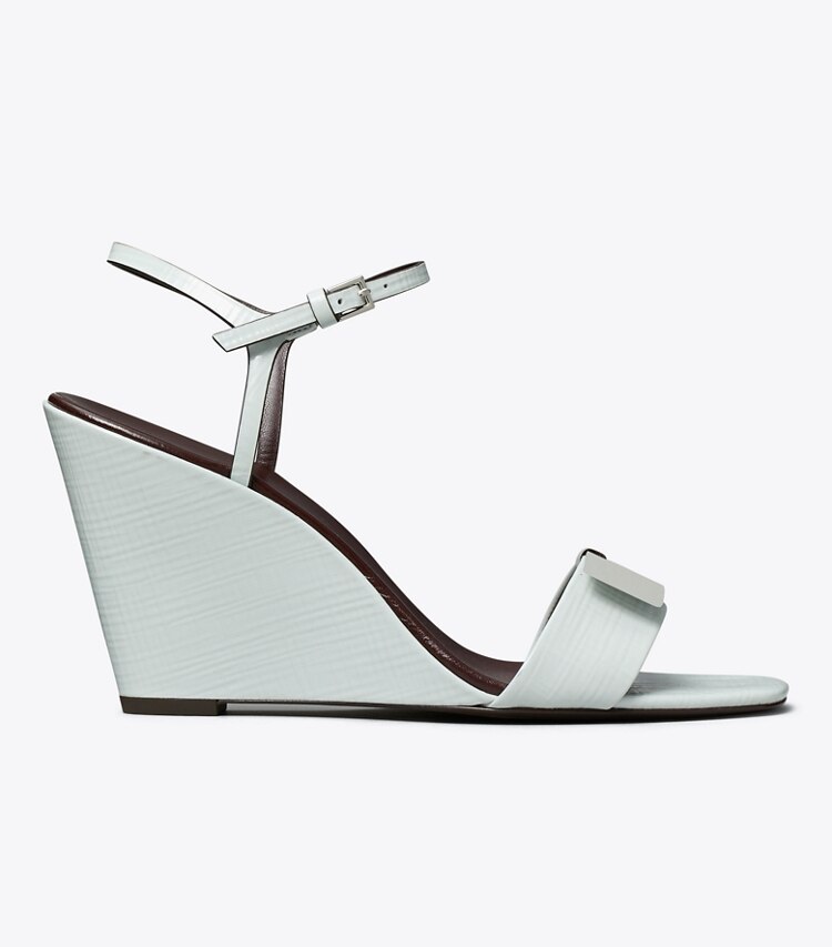 Tory Burch diseñador sandalias Sandalia Gigi con cuña en SUMMIT / SILVER lateral