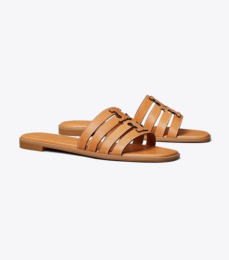 Tory Burch diseñador sandalias Sandalia Ines tipo slide en CAMELLO ángulo