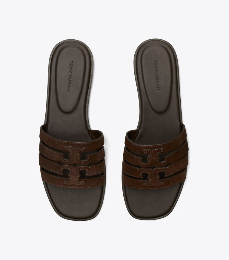 Tory Burch diseñador sandalias Sandalia Ines tipo slide en DARK COCOA / DARK COCOA vista superior