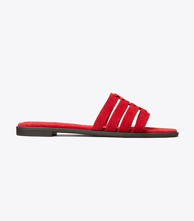 Tory Burch diseñador sandalias Sandalia Ines tipo slide en TOUCAN RED / TOUCAN RED lateral