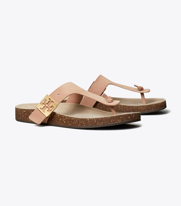 Tory Burch diseñador sandalias Sandalia Mellow con tira en T en MALVA / AVOLA ángulo