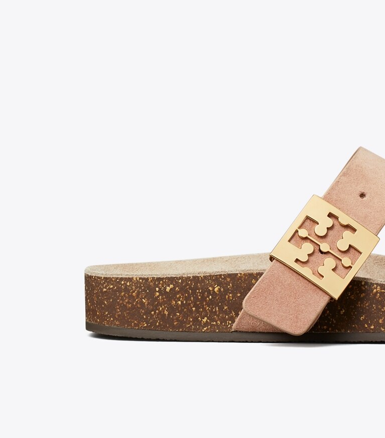 Tory Burch diseñador sandalias Sandalia Mellow con tira en T en MALVA / AVOLA detalle