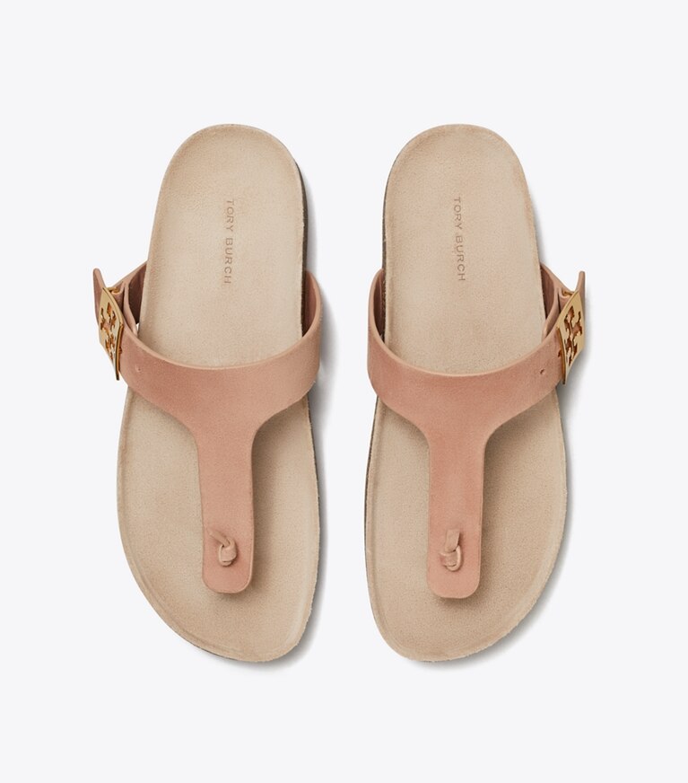 Tory Burch diseñador sandalias Sandalia Mellow con tira en T en MALVA / AVOLA vista superior