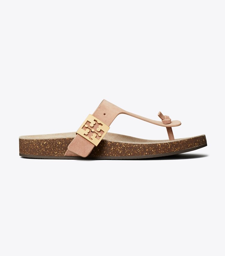Tory Burch diseñador sandalias Sandalia Mellow con tira en T en MALVA / AVOLA lateral