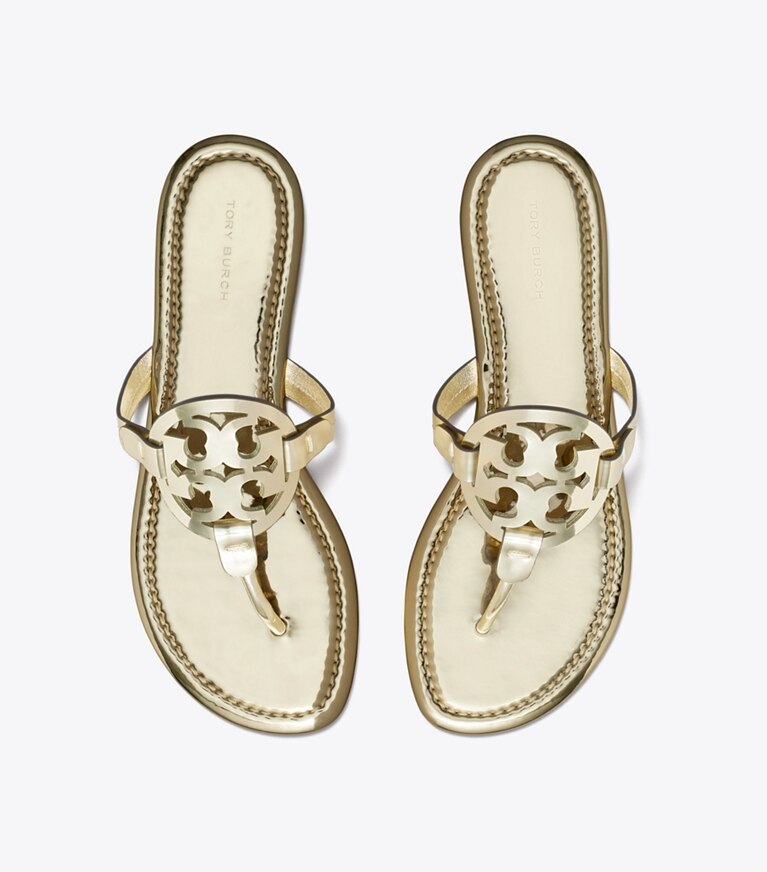 Tory Burch diseñador sandalias Sandalia metalizada Miller en GOLD vista superior