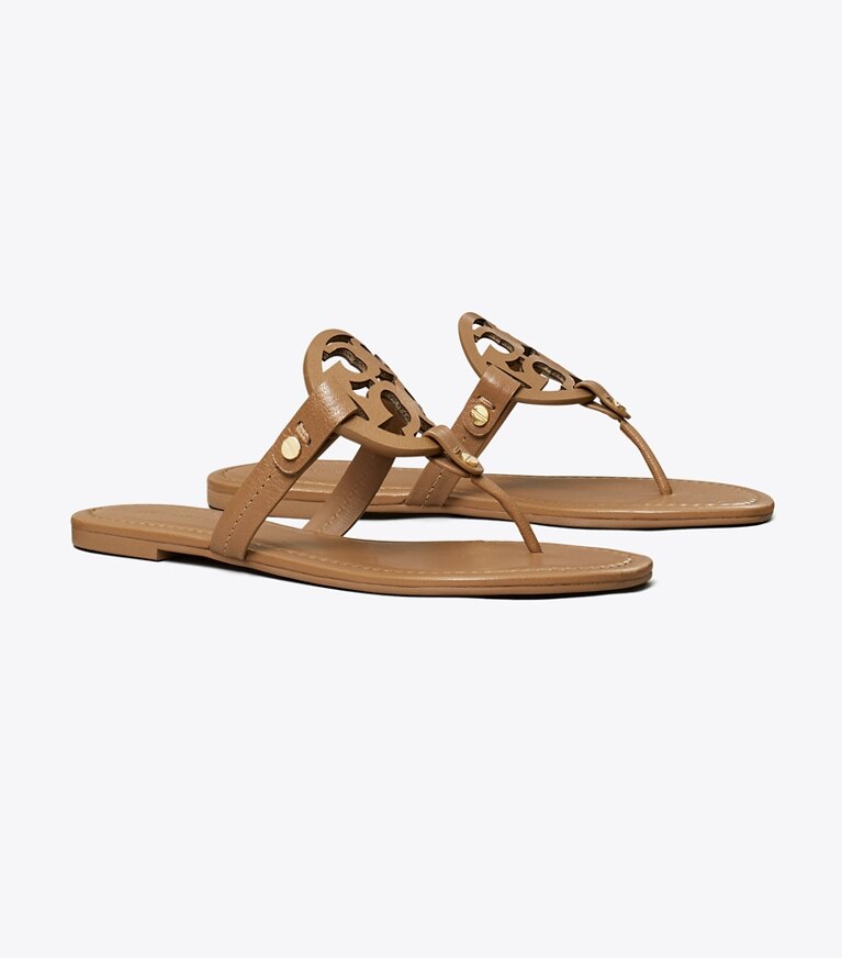 Tory Burch diseñador sandalias Sandalia Miller en ALMOND FLOUR ángulo