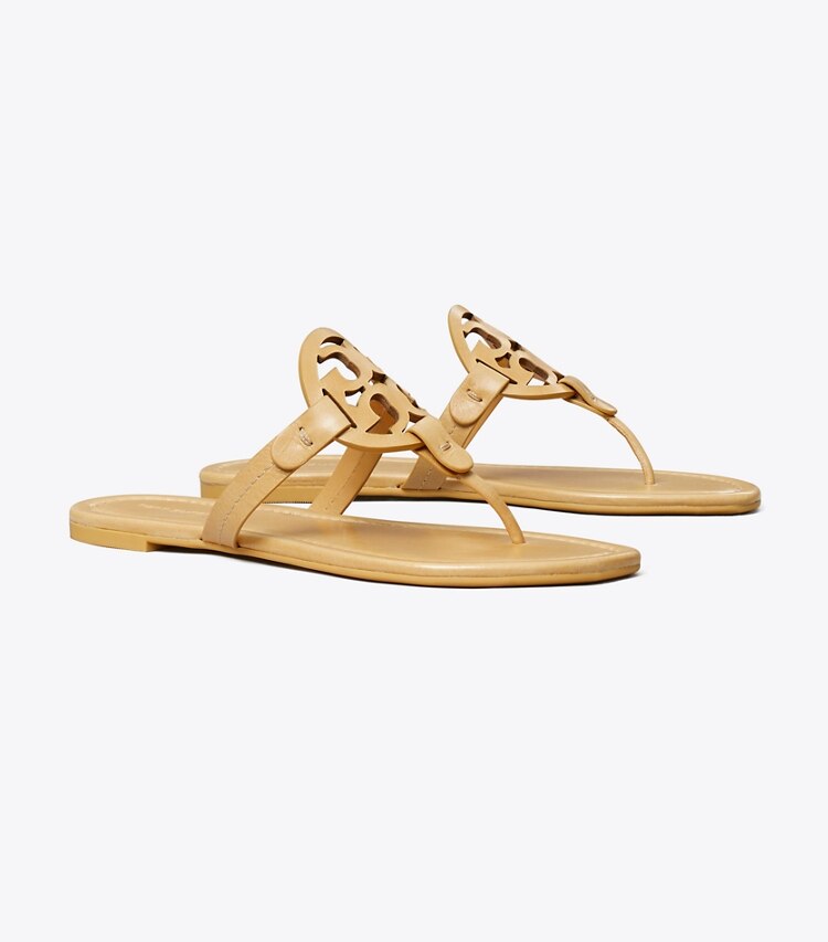 Tory Burch diseñador sandalias Sandalia Miller en HONEYCOMB TAN ángulo