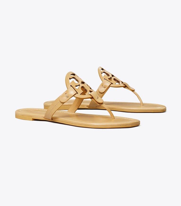 Tory Burch diseñador sandalias Sandalia Miller en HONEYCOMB TAN ángulo