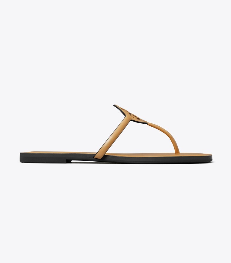 Tory Burch diseñador sandalias Sandalia Miller Capri en HONEYCOMB TAN lateral