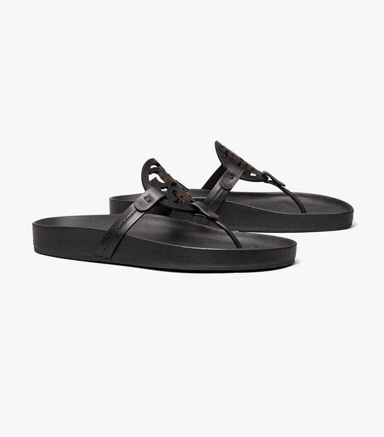 Tory Burch diseñador sandalias Sandalia Miller Cloud en PERFECT BLACK ángulo