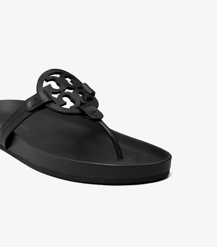 Tory Burch diseñador sandalias Sandalia Miller Cloud en PERFECT BLACK detalle