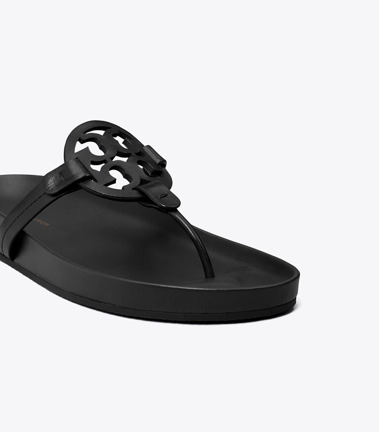 Tory Burch diseñador sandalias Sandalia Miller Cloud en PERFECT BLACK detalle