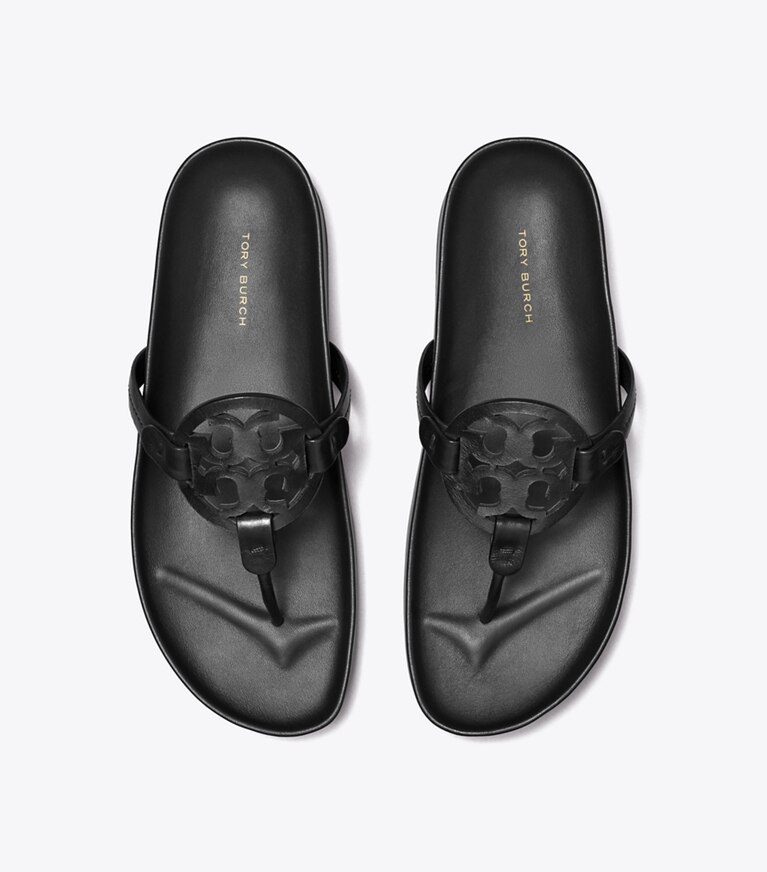 Tory Burch diseñador sandalias Sandalia Miller Cloud en PERFECT BLACK vista superior