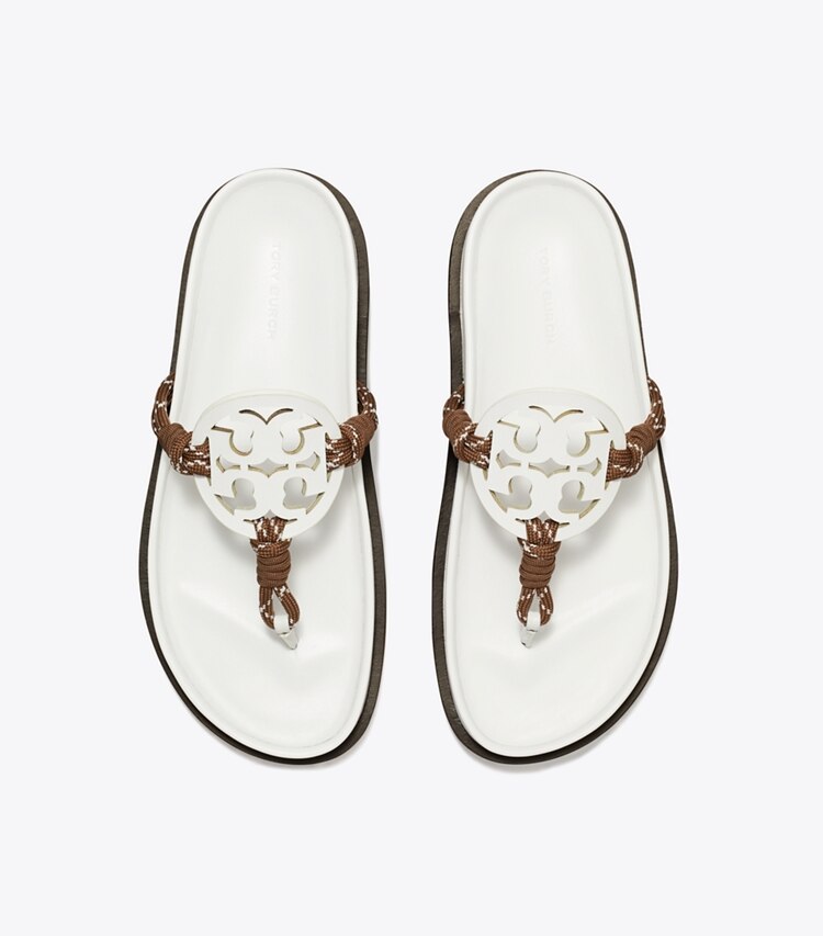 Tory Burch diseñador sandalias Sandalia Miller Cloud Rope en CLOUD / COCOA MULTI vista superior