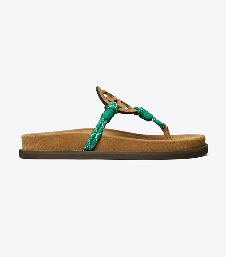 Tory Burch diseñador sandalias Sandalia Miller Cloud Rope en ALCE / GREEN MULTI lateral