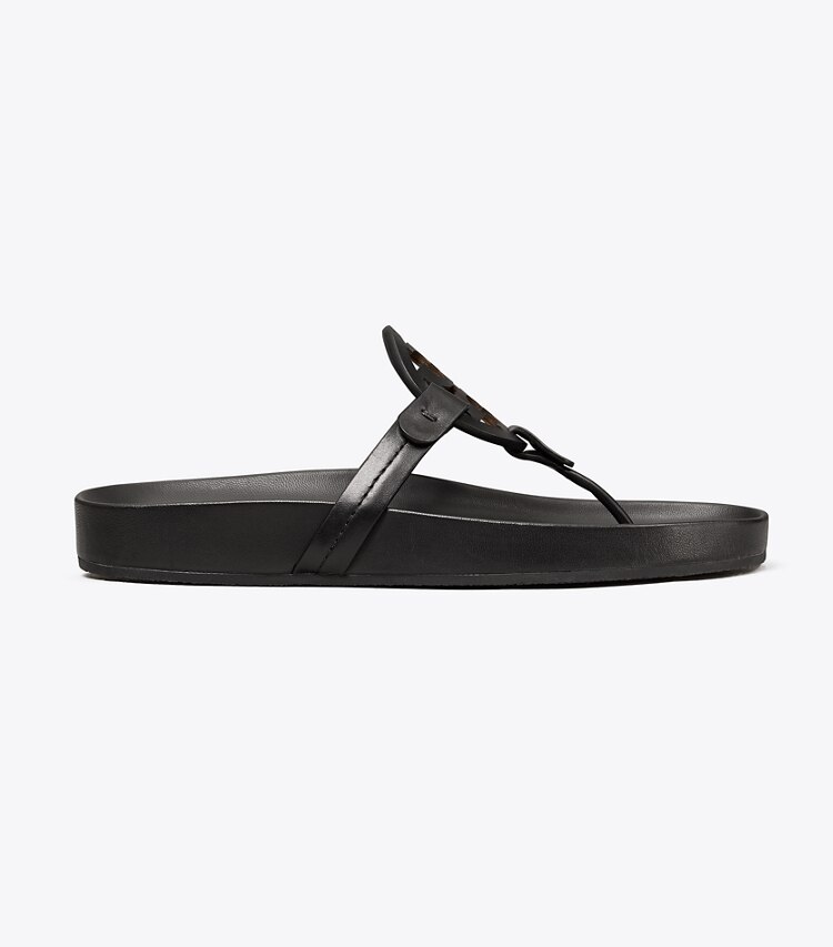 Tory Burch diseñador sandalias Sandalia Miller Cloud en PERFECT BLACK lateral
