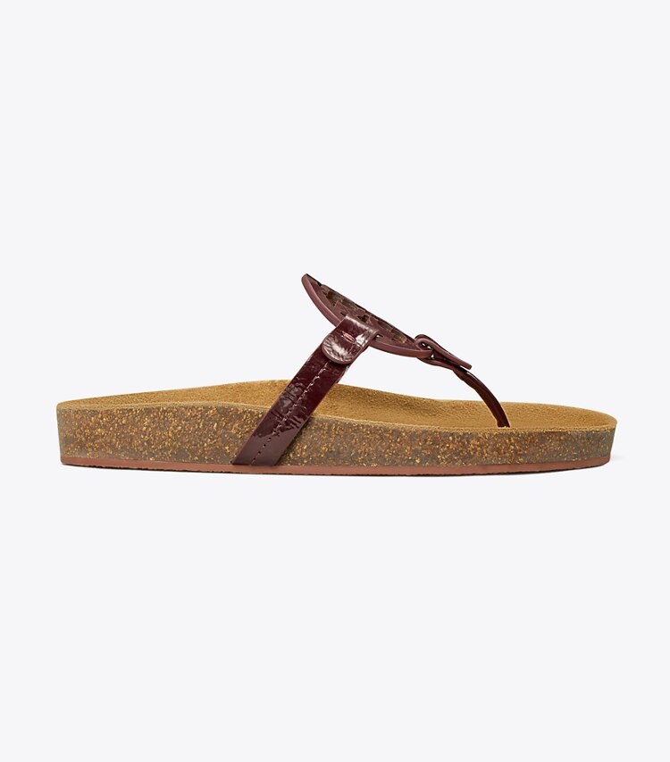 Tory Burch diseñador sandalias Sandalia Miller Cloud en PLUM / Natural lateral