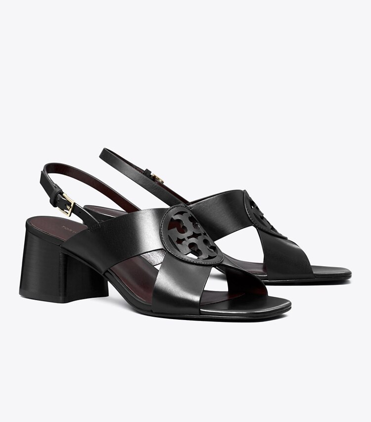 Tory Burch diseñador sandalias Sandalia Miller con tacón en PERFECT BLACK ángulo