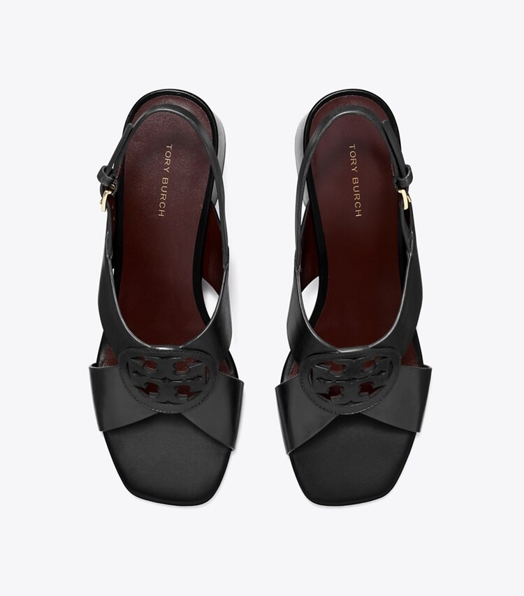 Tory Burch diseñador sandalias Sandalia Miller con tacón en PERFECT BLACK vista superior