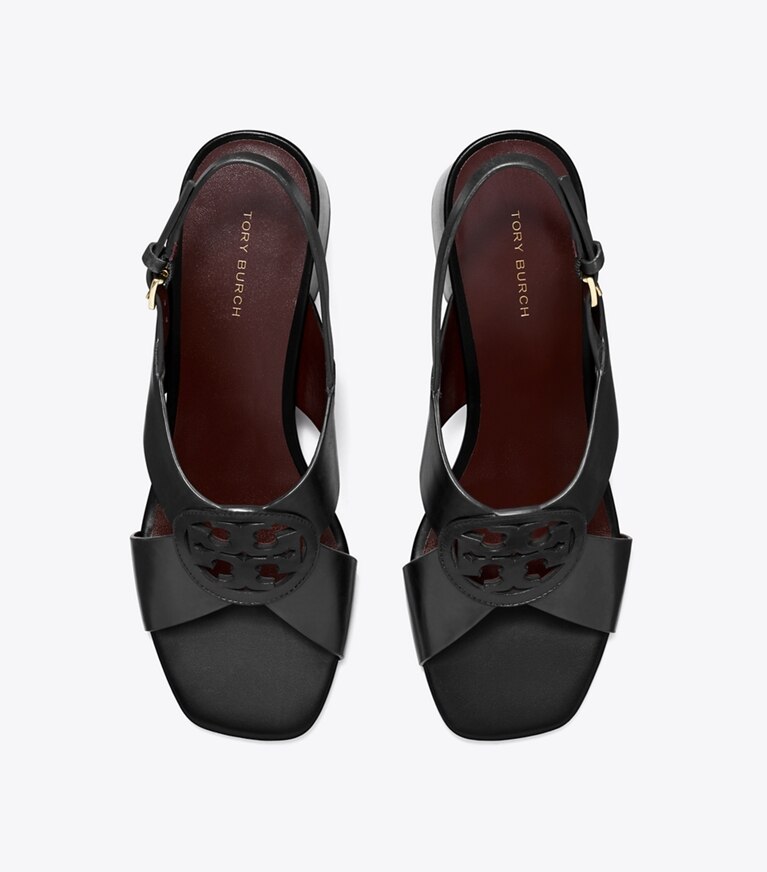 Tory Burch diseñador sandalias Sandalia Miller con tacón en PERFECT BLACK vista superior