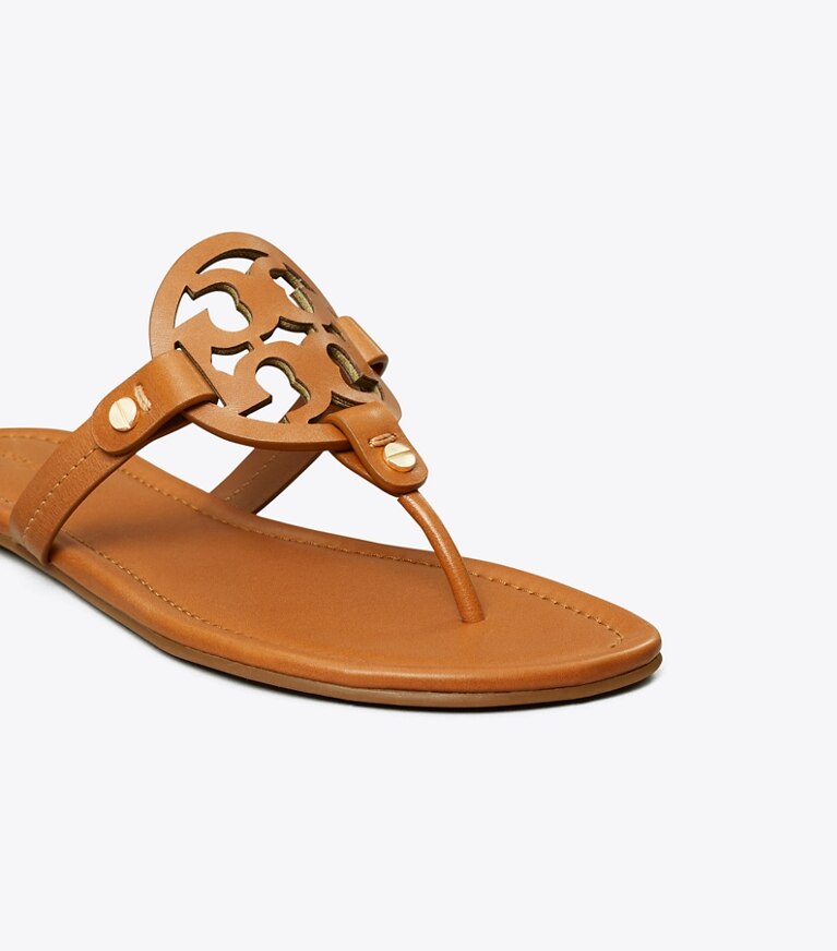 Tory Burch diseñador sandalias Sandalia Miller en Vintage Vachetta detalle
