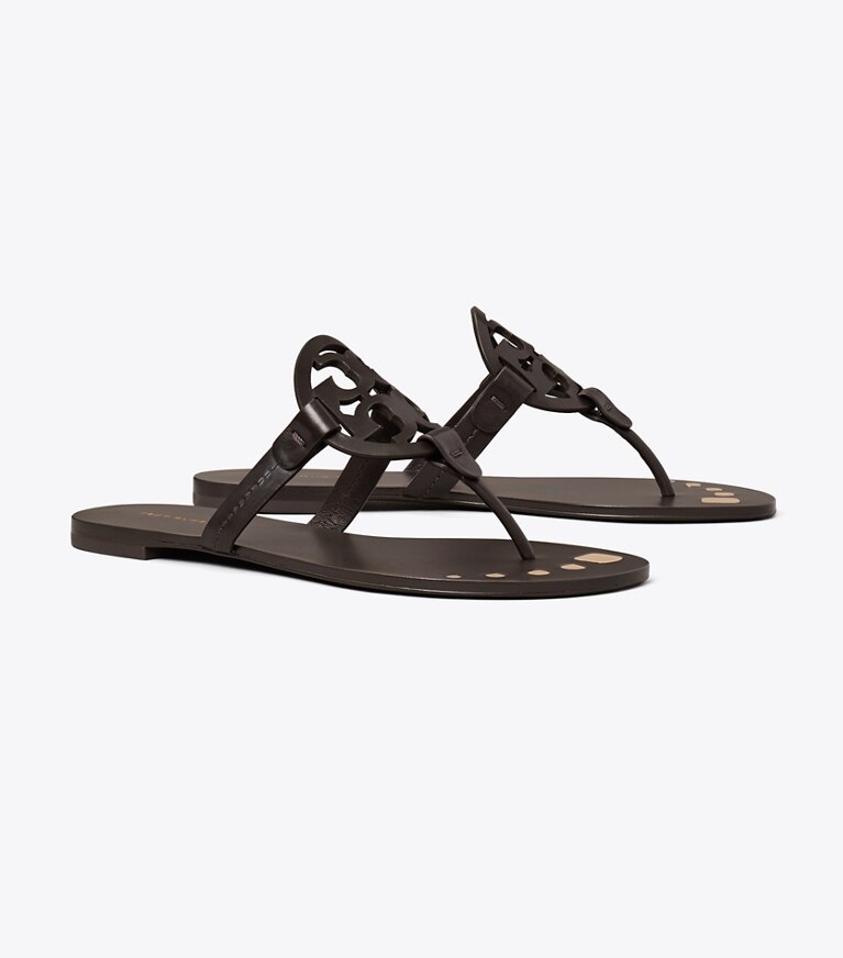 Tory Burch diseñador sandalias Sandalia Miller Nail Polish en COCOA ángulo