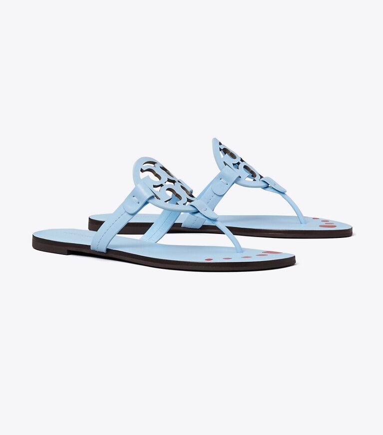 Tory Burch diseñador sandalias Sandalia Miller Nail Polish en PALE BLUE ángulo