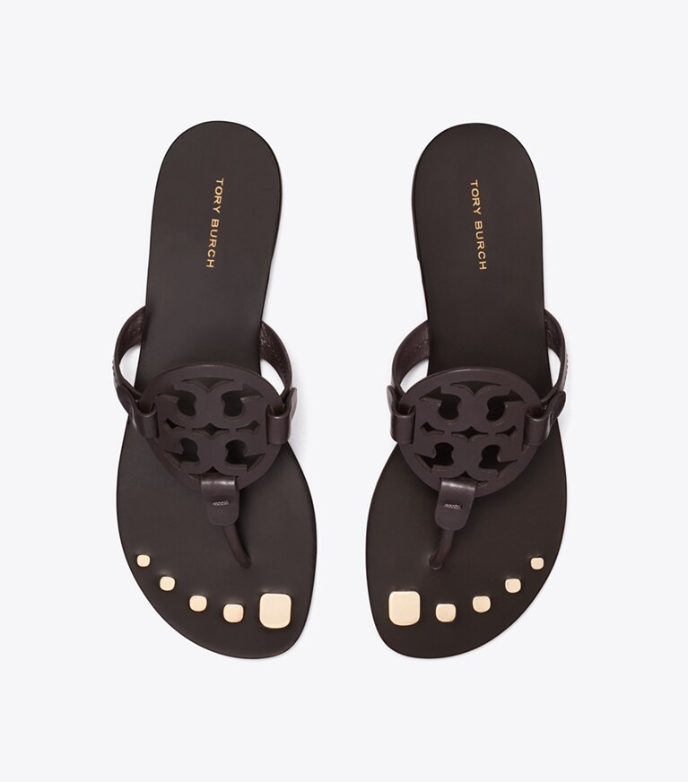 Tory Burch diseñador sandalias Sandalia Miller Nail Polish en COCOA vista superior