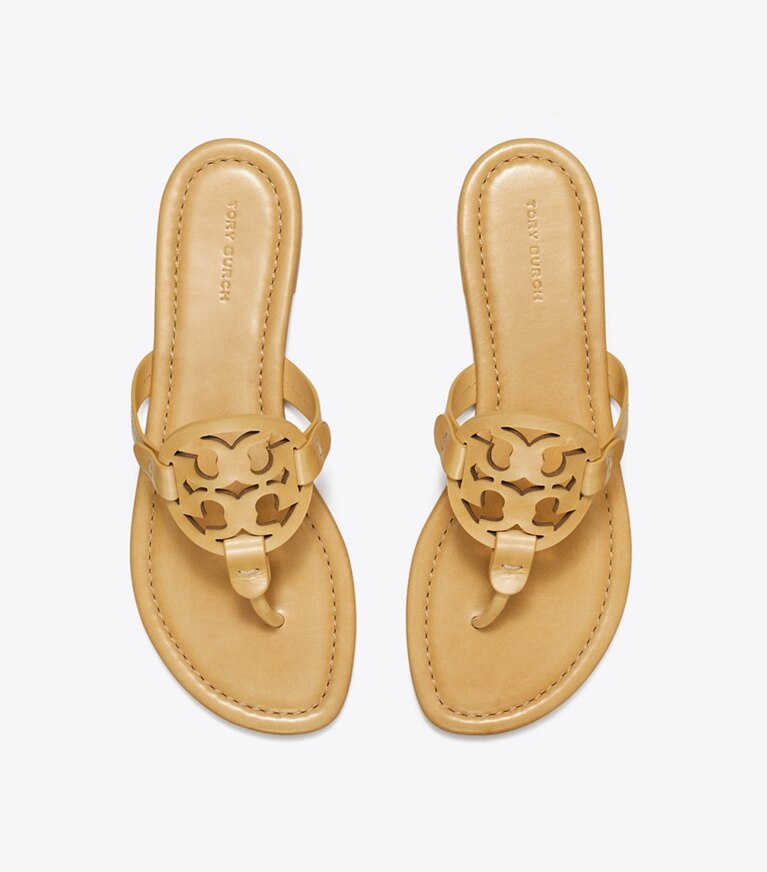 Tory Burch diseñador sandalias Sandalia Miller en HONEYCOMB TAN vista superior