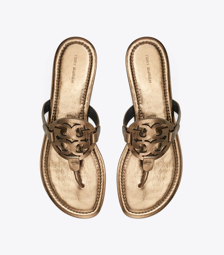 Tory Burch diseñador sandalias Sandalia Miller en COPPER FREEZE vista superior