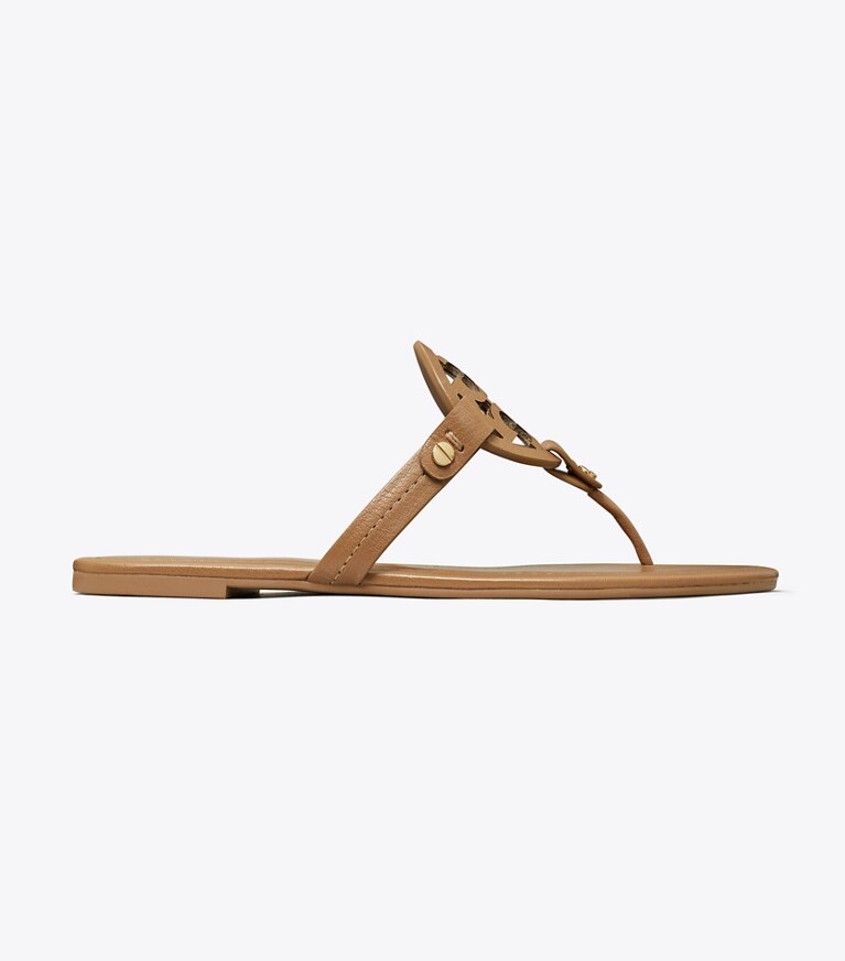 Tory Burch diseñador sandalias Sandalia Miller en ALMOND FLOUR lateral
