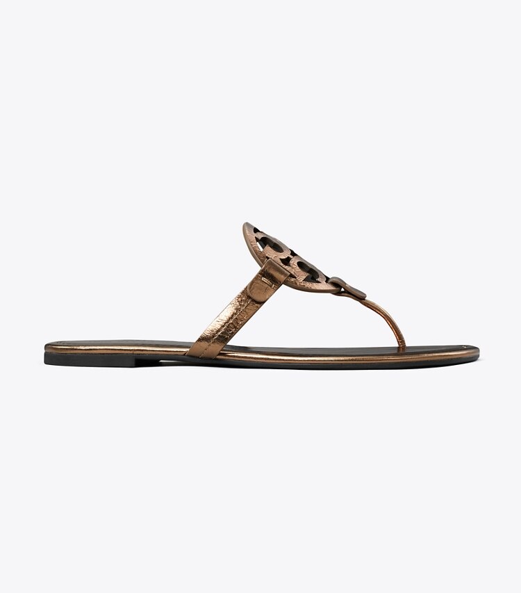 Tory Burch diseñador sandalias Sandalia Miller en COPPER FREEZE lateral