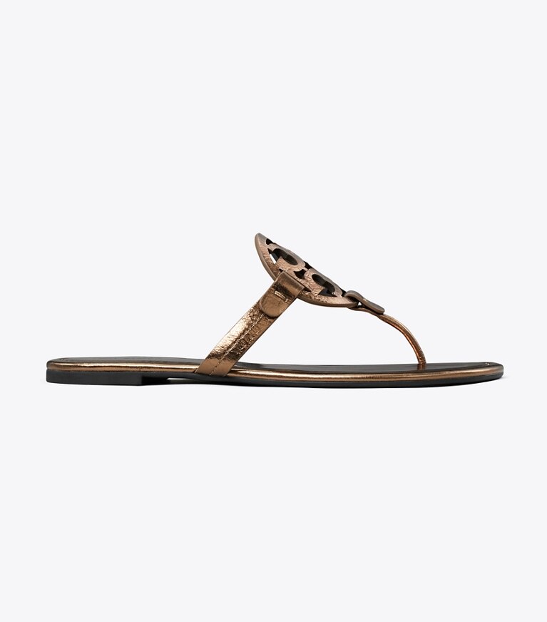 Tory Burch diseñador sandalias Sandalia Miller en COPPER FREEZE lateral