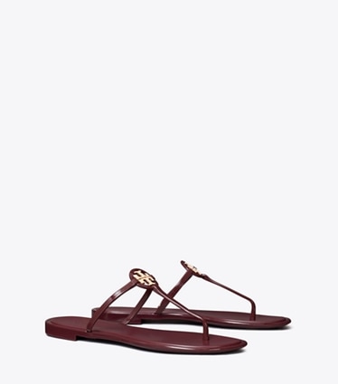 Tory Burch diseñador sandalias Sandalia mini Miller Jelly en DARK RASPBERRY / GOLD ángulo
