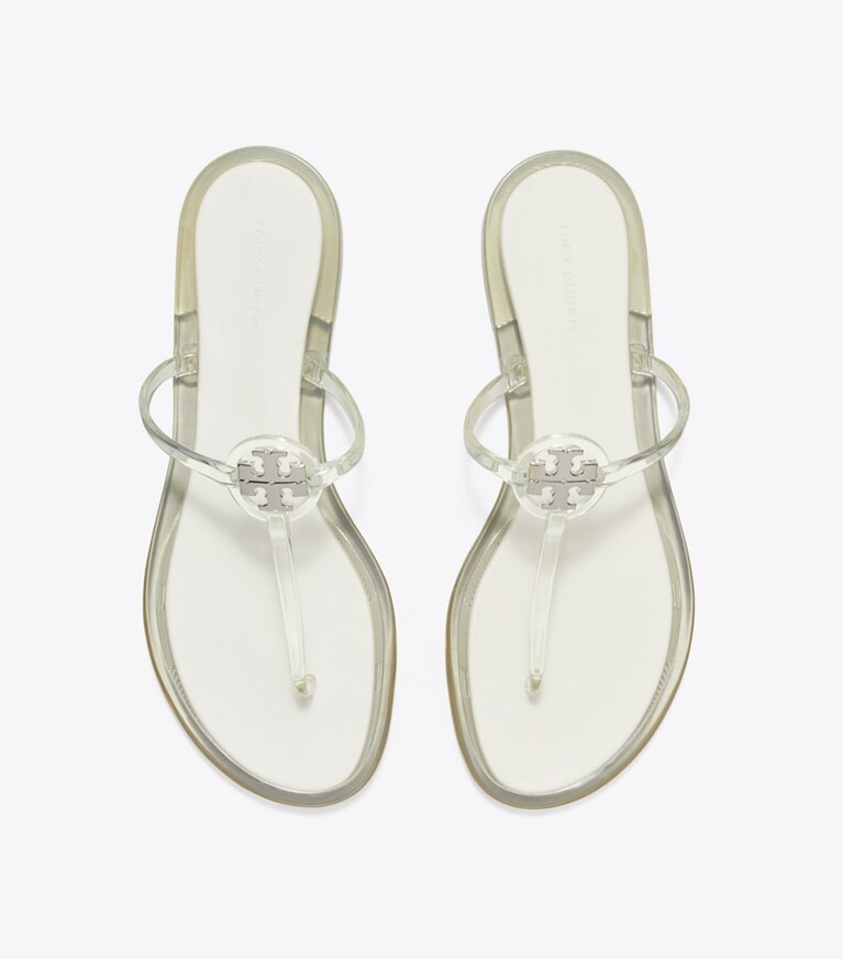 Tory Burch diseñador sandalias Sandalia mini Miller Jelly en CLEAR / SILVER vista superior