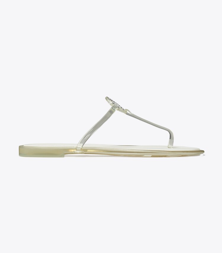 Tory Burch diseñador sandalias Sandalia mini Miller Jelly en CLEAR / SILVER lateral