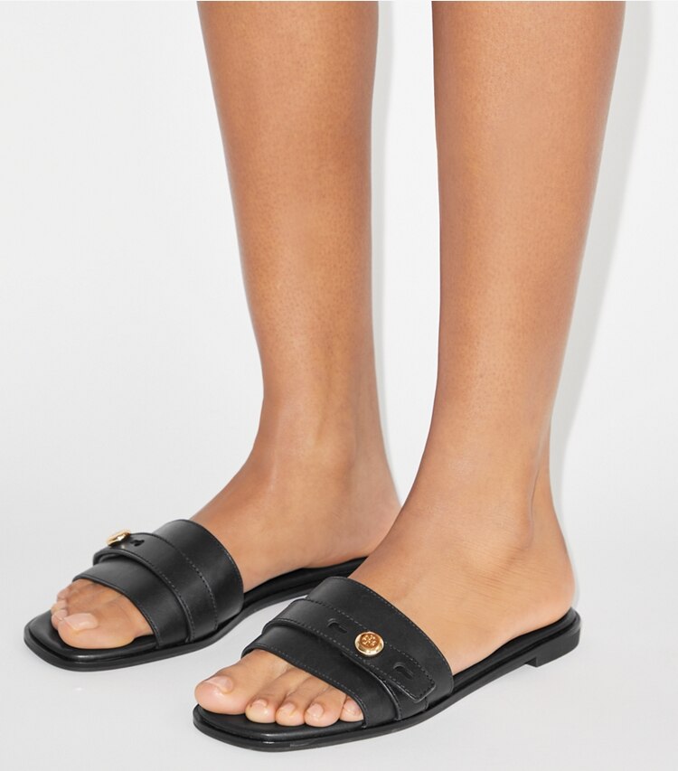 Tory Burch diseñador sandalias Sandalia Romy en PERFECT BLACK accesorio en modelo